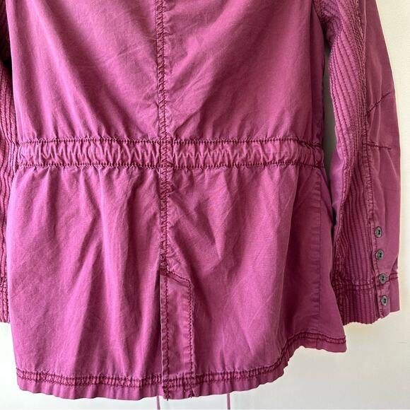 Marrakech by Anthropologie Utility Jacket Field Jacket Anorak Burgundy Medium - Picture 6 of 13